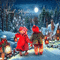 Good Night Children Walking in the Snow - Безплатен анимиран GIF