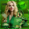 Femme et ses accessoires en vert,concours - GIF animado grátis