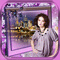 Portrait femme_fond violet - GIF animé gratuit