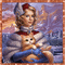 femme avec chat en hiver-Fantasy - Gratis animeret GIF