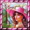 Femme au chapeau - GIF animé gratuit