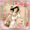 Vintage woman ( pink-beige) - 無料のアニメーション GIF