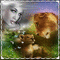 Femme et lion - GIF animé gratuit