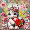 la Petite Licorne avec des roses - GIF animasi gratis