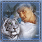 Portrait d'homme et le tigre - 免费动画 GIF