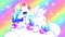 Rainbow Unicorn on cloud - Gratis geanimeerde GIF