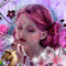 la petite fille et les fleurs - GIF animate gratis