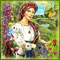 Frau mit Blumenkorb - Gratis geanimeerde GIF