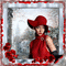 Belle en chapeau rouge - GIF animé gratuit