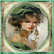 Portrait de femme en vert - Gratis animeret GIF
