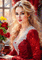 Blonde girl in red - GIF animé gratuit
