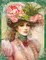 Contest : Lady in a flower hat - GIF animado gratis