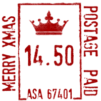 Christmas.Postage stamp.Sello.Red.Victoriabea - PNG gratuit