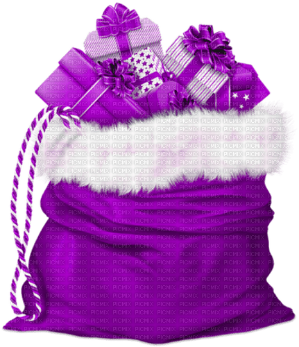 Bag.Presents.Gifts.White.Purple - PNG gratuit