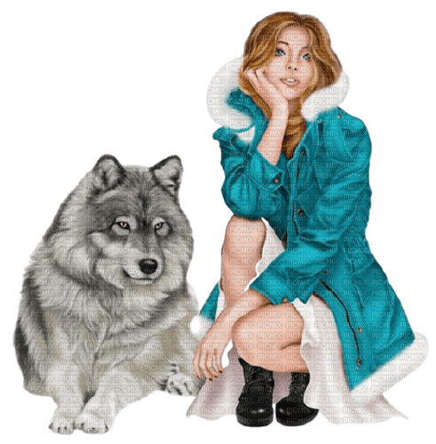 VanessaVallo _crea= with wolf - 免费PNG