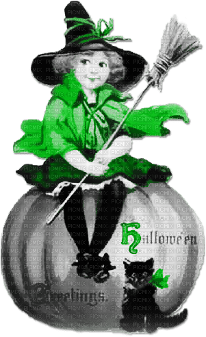 soave children girl vintage halloween witch - png ฟรี