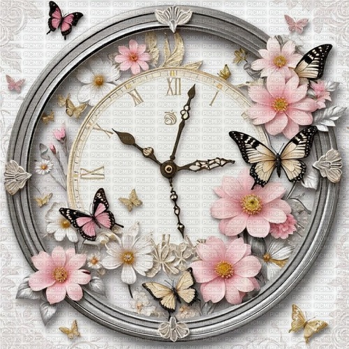 springtimes background vintage clock - zadarmo png