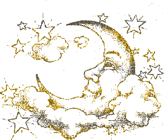 Glitter Moon Stars Clouds - GIF animado grátis