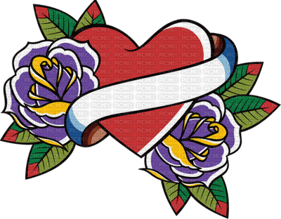 Kaz_Creations Heart Hearts Love Valentine Valentines Tattoo - png gratis