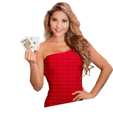woman playing cards bp - zadarmo png