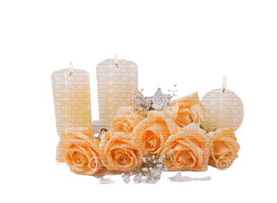 Candle and flowers - nemokama png
