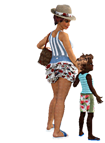 žena a dítě - Bezmaksas animēts GIF
