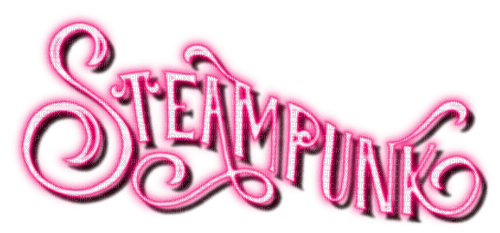 Steampunk.Neon.Text.Pink - By KittyKatLuv65 - Free PNG