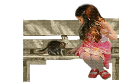flicka och katten - png grátis