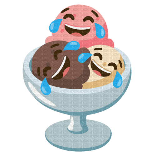 Emoji Kitchen Laughing Neapolitan ice cream - gratis png