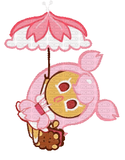 Cherry blossom cookie umbrella - Free animated GIF