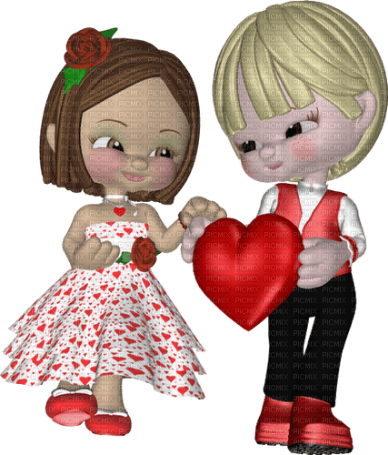 Kaz_Creations Couple-Love-Valentine-Dolls - PNG gratuit