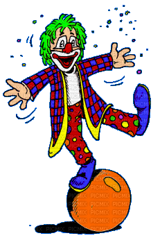 clown  birthday anniversaire geburtstag tube deco gif anime animated animation fun  carnival karneval carnaval circus zirkus cirque - GIF animé gratuit