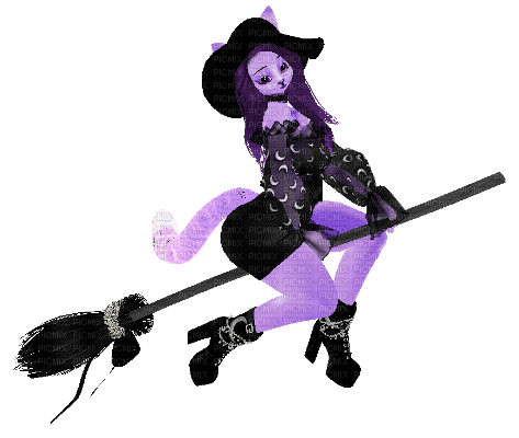 Purple Witch Catgirl - 免费PNG