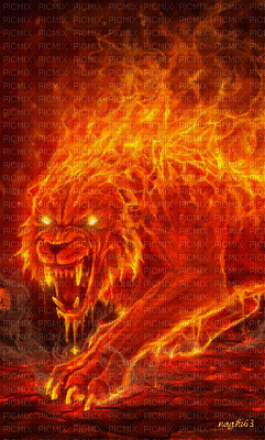 tigre de fogo - Gratis animerad GIF