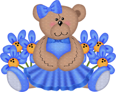 Kaz_Creations Deco Flowers Cute Teddy Bear  Colours - png gratuito