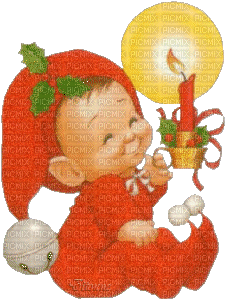 Wichtel, Baby, Weihnachten, Kerze - Nemokamas animacinis gif