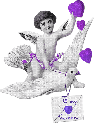 soave deco cupid boy children vintage dove bird - бесплатно png
