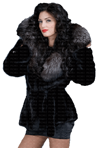 Woman. Fur coat. Leila - GIF animé gratuit