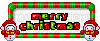 cute merry christmas sign red and green snowman - Darmowy animowany GIF