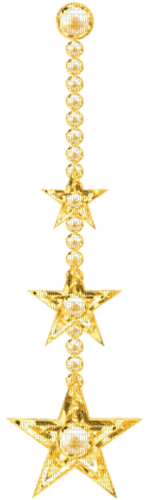 Hanging.Stars.Pearls.Gold - Free PNG