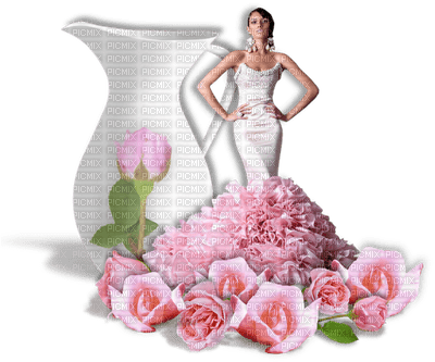 Kaz_Creations Woman Femme Flowers Deco - ingyenes png