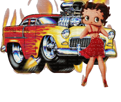 betty boop car bp - Бесплатный анимированный гифка