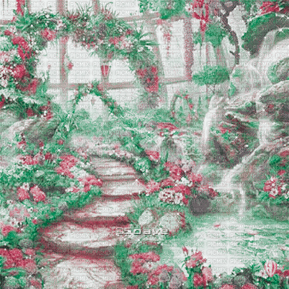 soave background animated forest fantasy flowers - Darmowy animowany GIF