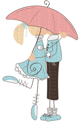 Two under the umbrella - Free PNG
