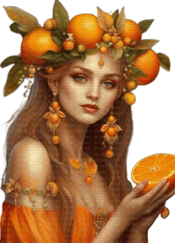 frau, woman, femme, orange, fruit - besplatni png