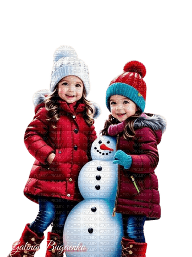 loly33 enfant bonhomme de neige - 免费PNG