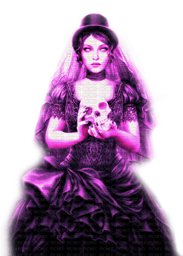 Woman.Goth.Purple - By KittyKatLuv65 - zadarmo png