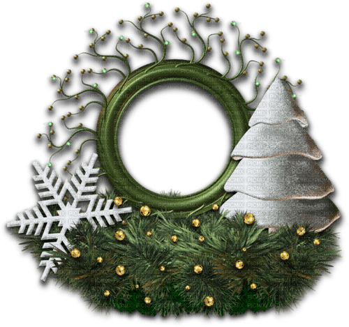Christmas deco round cluster - png ฟรี