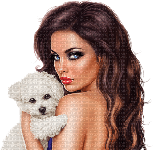 Y.A.M._Summer woman girl dog - bezmaksas png