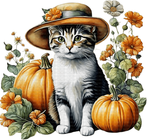 loly33 chat automne citrouille - ingyenes png